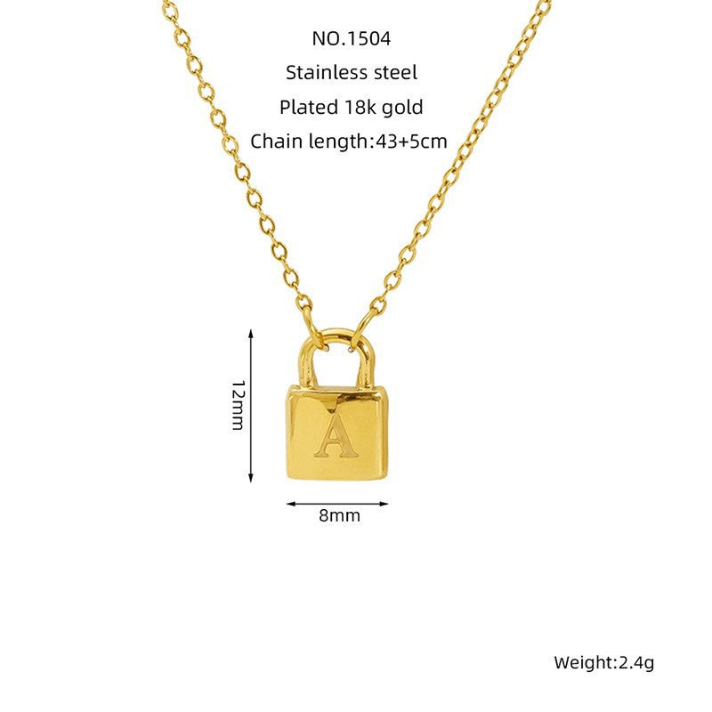 LetterPad A–Z Gold Padlock Necklace