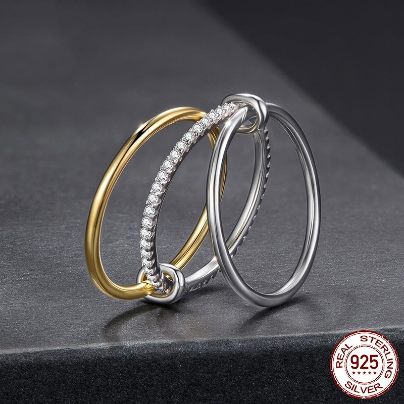 Three Circle Stacked Mosaic Ring