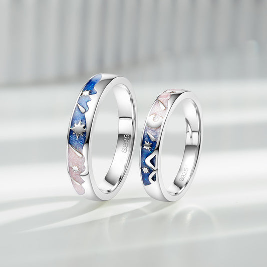 Starlit Embrace Couple Ring