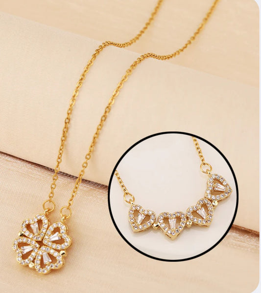 Magnetic Heart Clover Dual-Style Necklace