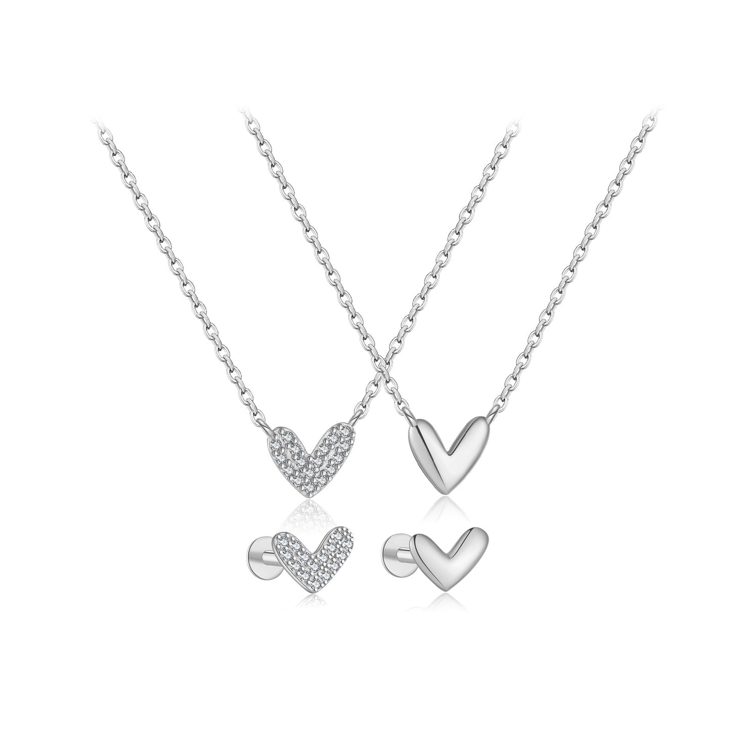 Golden Pulse Heart  Necklace & Earrings