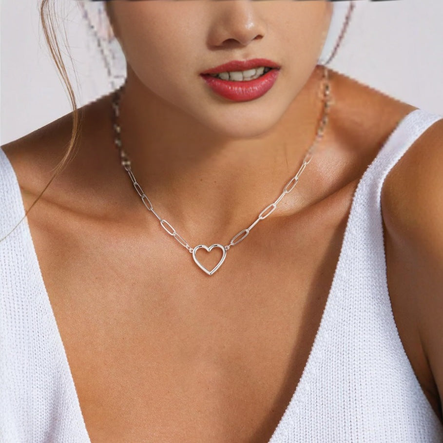 Open-Heart Link Chain Necklace
