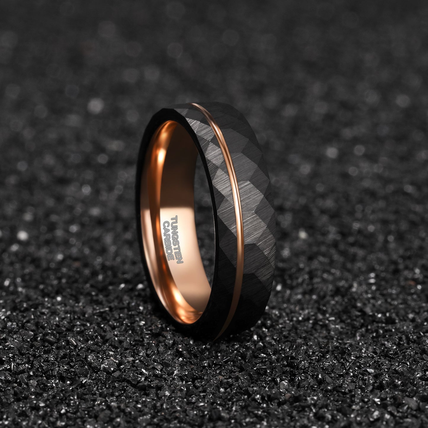 Obsidian Ember Tungsten Ring