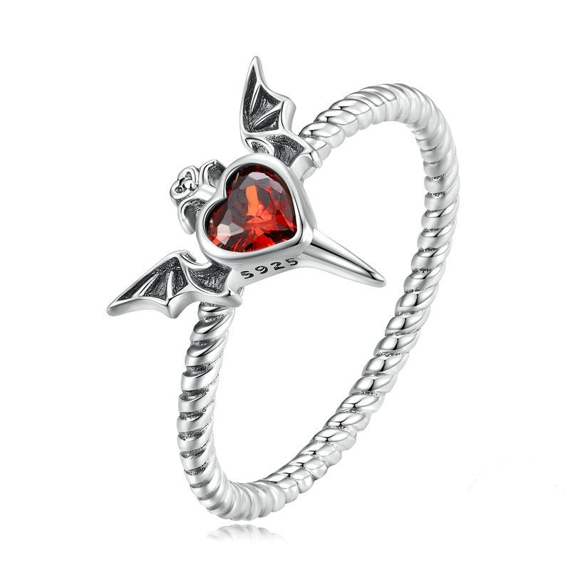 Dark Wind Wings Silver Ring